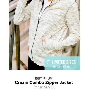 Gorgeous ZYIA cream and grey combo zipper jacket